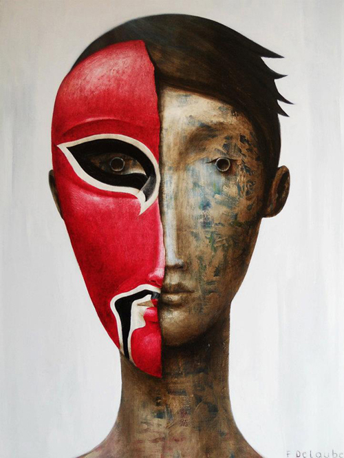 Masks Oil Painting on Canvas by Fabien Delaube