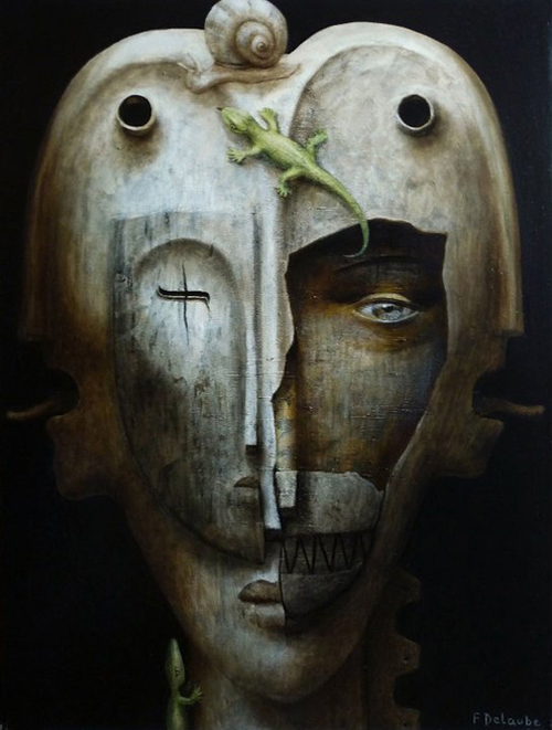 Masks Oil Painting on Canvas by Fabien Delaube