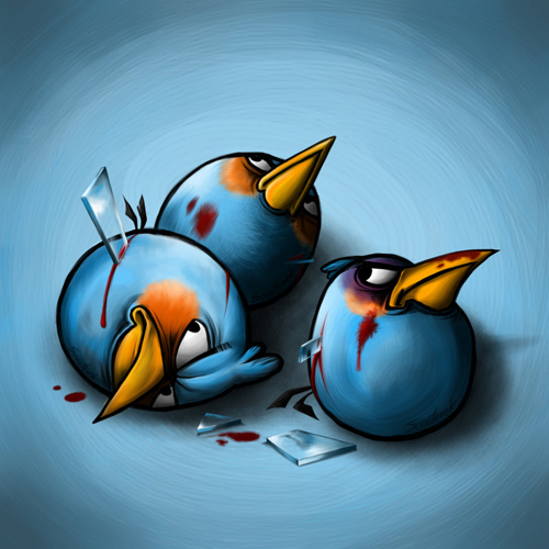 Injured Angry Birds Illustrations by Scooterek