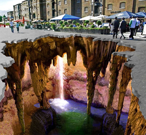 3D Sidewalk Chalk Art by Edgar Müller