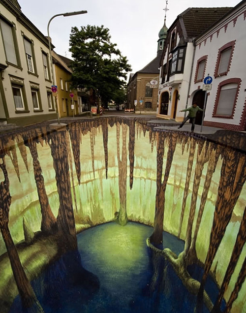 3D Sidewalk Chalk Art by Edgar Müller