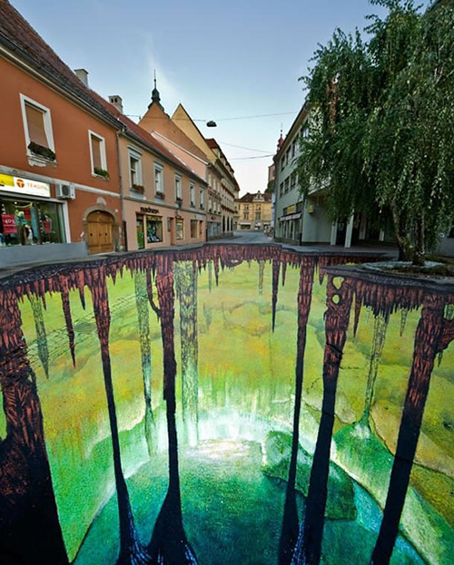 3D Sidewalk Chalk Art by Edgar Müller