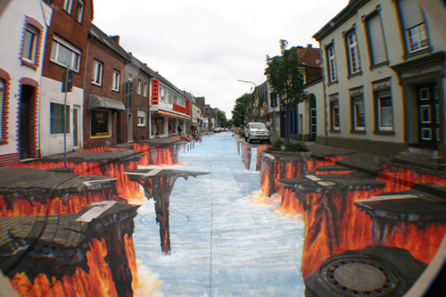 3D Sidewalk Chalk Art by Edgar Müller