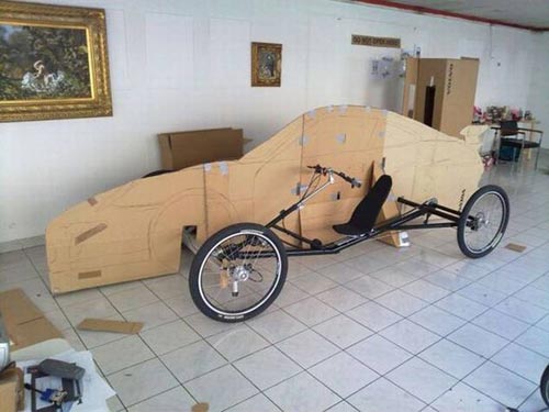 Man Builds Porsche Out of Cardboard