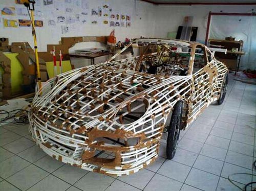 Man Builds Porsche Out of Cardboard