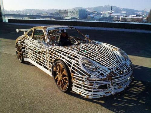 Man Builds Porsche Out of Cardboard