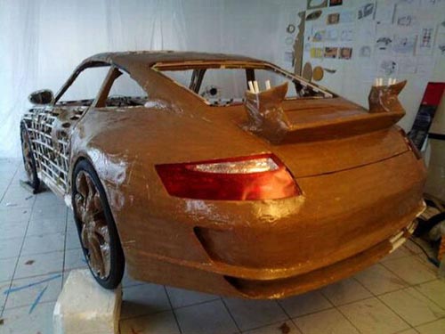 Man Builds Porsche Out of Cardboard