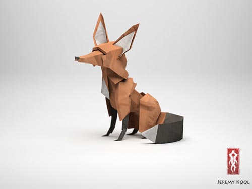 Digital Origami Illustrations by Jeremy Kool