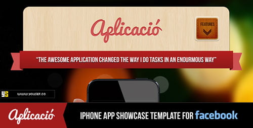 Aplicacio | iPhone App Showcase Facebook Template
