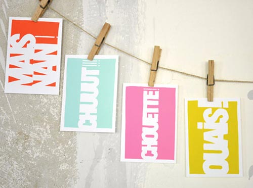 Typography Postcards
