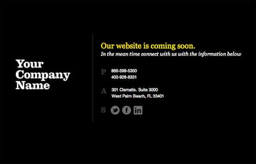 Coming Soon and Under Construction Templates