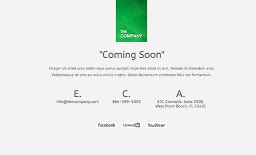 Coming Soon and Under Construction Templates