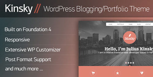 Kinsky - WordPress Blogging/Portfolio Theme - Personal Blog / Magazine