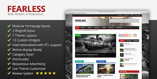 Fearless: Bold, Modern, & Responsive Magazine - News / Editorial Blog / Magazine