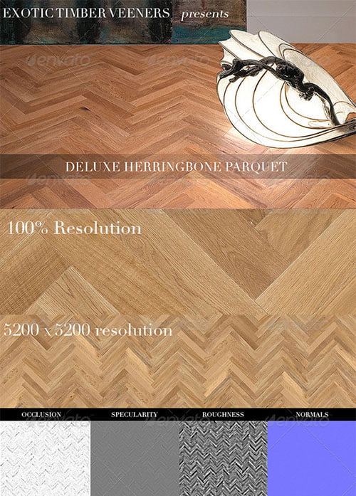 Vintage Herringbone Oak Parquet