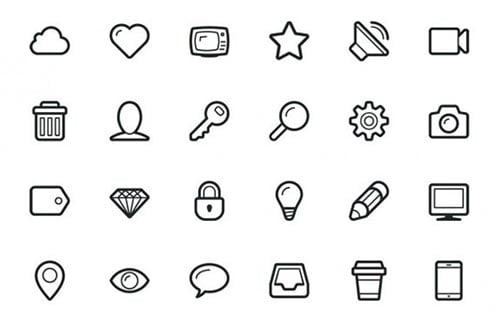 Free Monochrome Web Icon Set