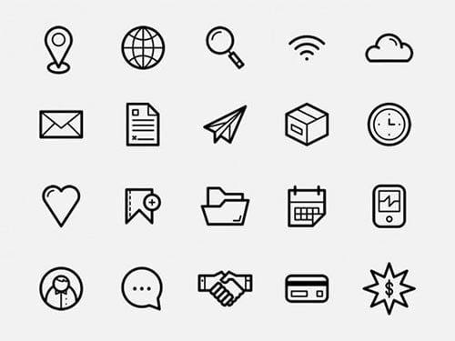 Free Monochrome Web Icon Set