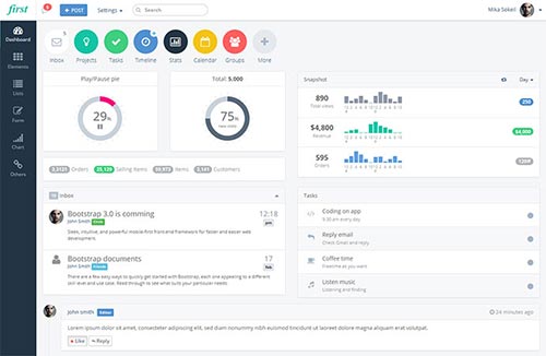 Flat Admin Dashboard Templates