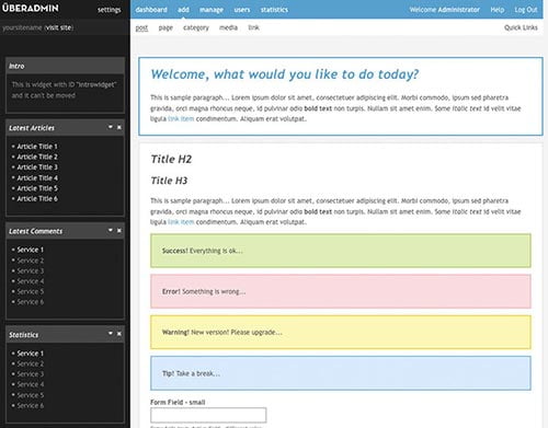 Flat Admin Dashboard Templates