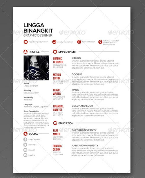 25 professional psd resume templates 2015