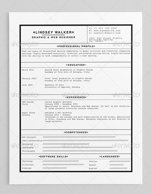 25 professional psd resume templates 2015