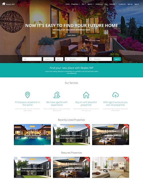Beautiful Real Estate WordPress Themes