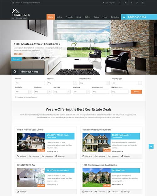 Beautiful Real Estate WordPress Themes