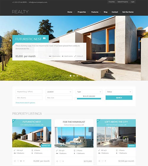 Beautiful Real Estate WordPress Themes