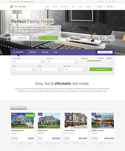 Beautiful Real Estate WordPress Themes