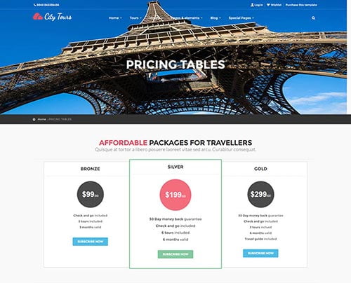 WordPress Themes with Pricing Tables WordPress Themes with Pricing Tables