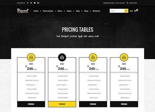 WordPress Themes with Pricing Tables WordPress Themes with Pricing Tables