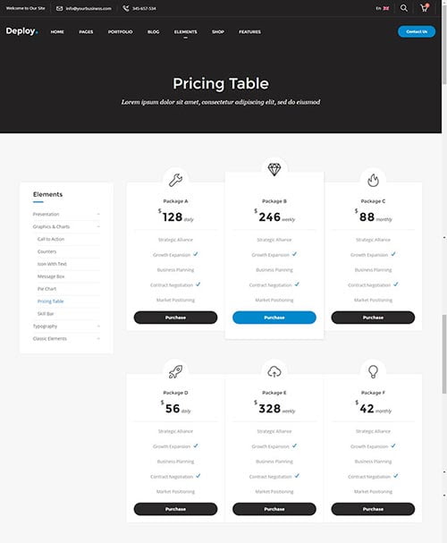 WordPress Themes with Pricing Tables WordPress Themes with Pricing Tables