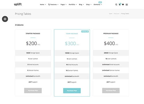WordPress Themes with Pricing Tables WordPress Themes with Pricing Tables
