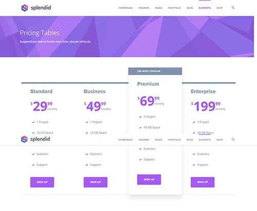 WordPress Themes with Pricing Tables WordPress Themes with Pricing Tables