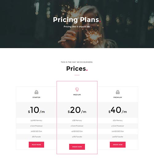 WordPress Themes with Pricing Tables WordPress Themes with Pricing Tables