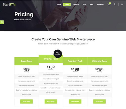 WordPress Themes with Pricing Tables WordPress Themes with Pricing Tables