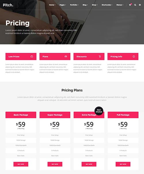 WordPress Themes with Pricing Tables WordPress Themes with Pricing Tables