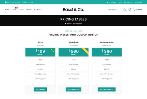 WordPress Themes with Pricing Tables WordPress Themes with Pricing Tables
