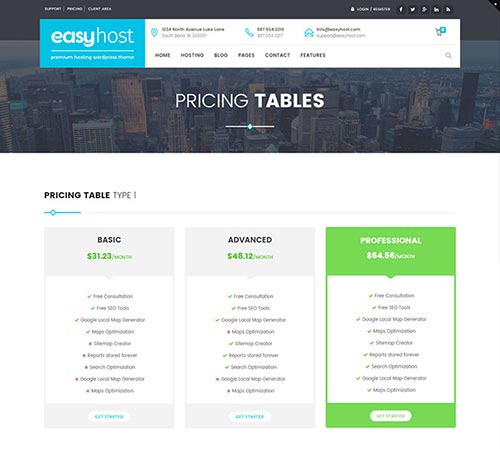 WordPress Themes with Pricing Tables WordPress Themes with Pricing Tables