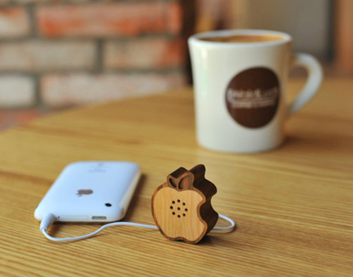 Wooden Apple Speaker by Motz