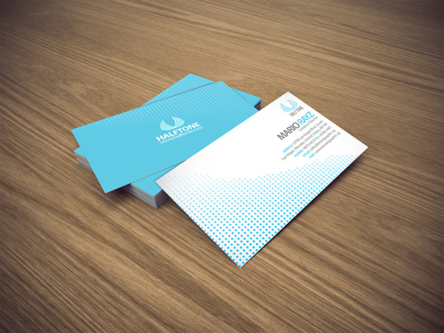 halftone business card