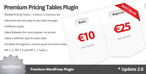 WordPress Pricing Table Plugins