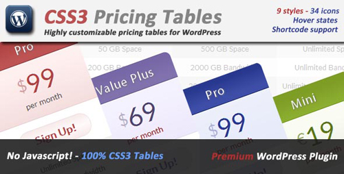 WordPress Pricing Table Plugins