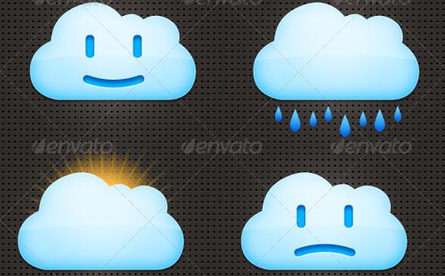 Cloud and Weather Forecast Icons Set