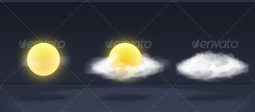 Cloud and Weather Forecast Icons Set
