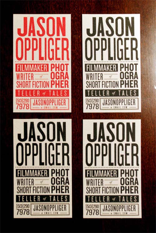 Typographic Business Cards