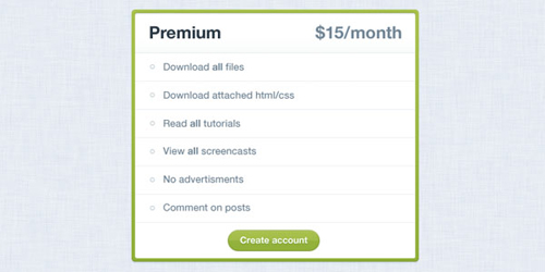 Pricing Table PSD Templates