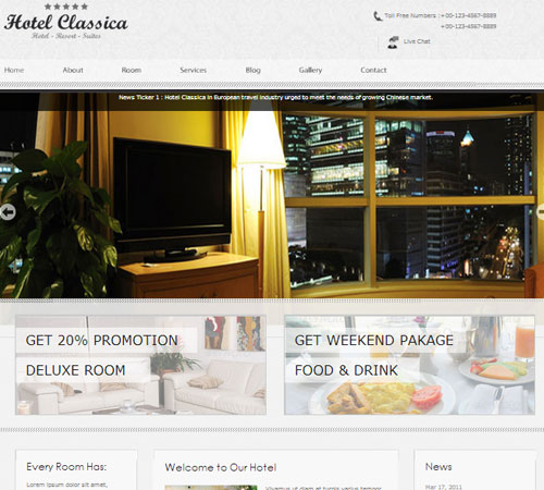 Hotel and Resort WordPress Themes and HTML Templates
