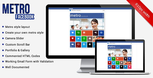 Metro Facebook Timeline HTML Template