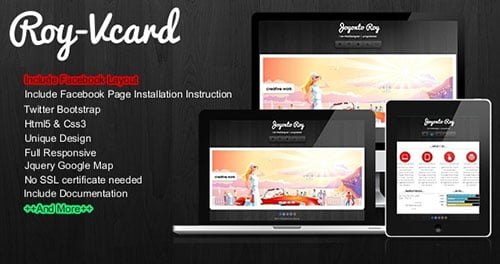 Roy - Responsive Vcard With Facebook Layout